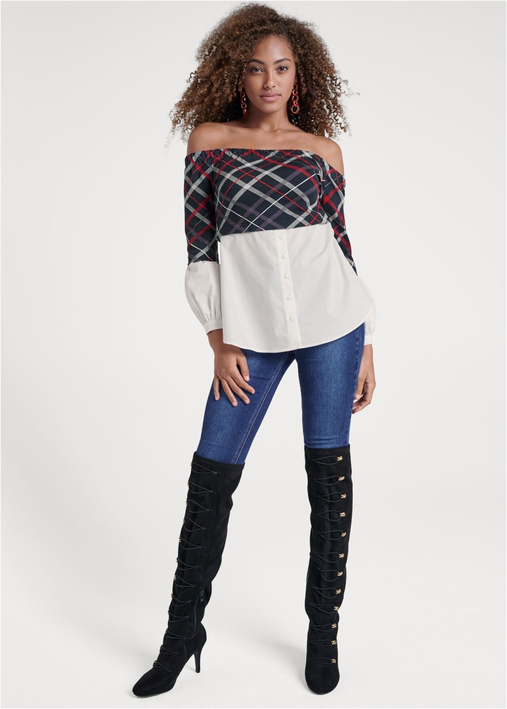 Venus Plus Size Off-The-Shoulder Blouse
