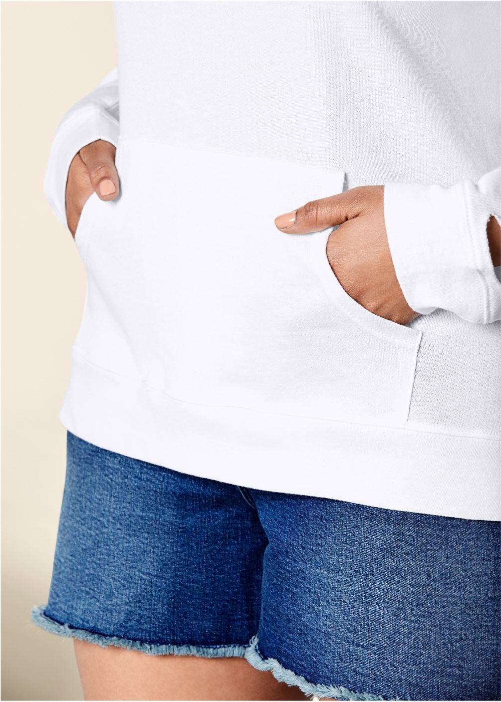 Venus White SLASH DETAIL SWEATSHIRT