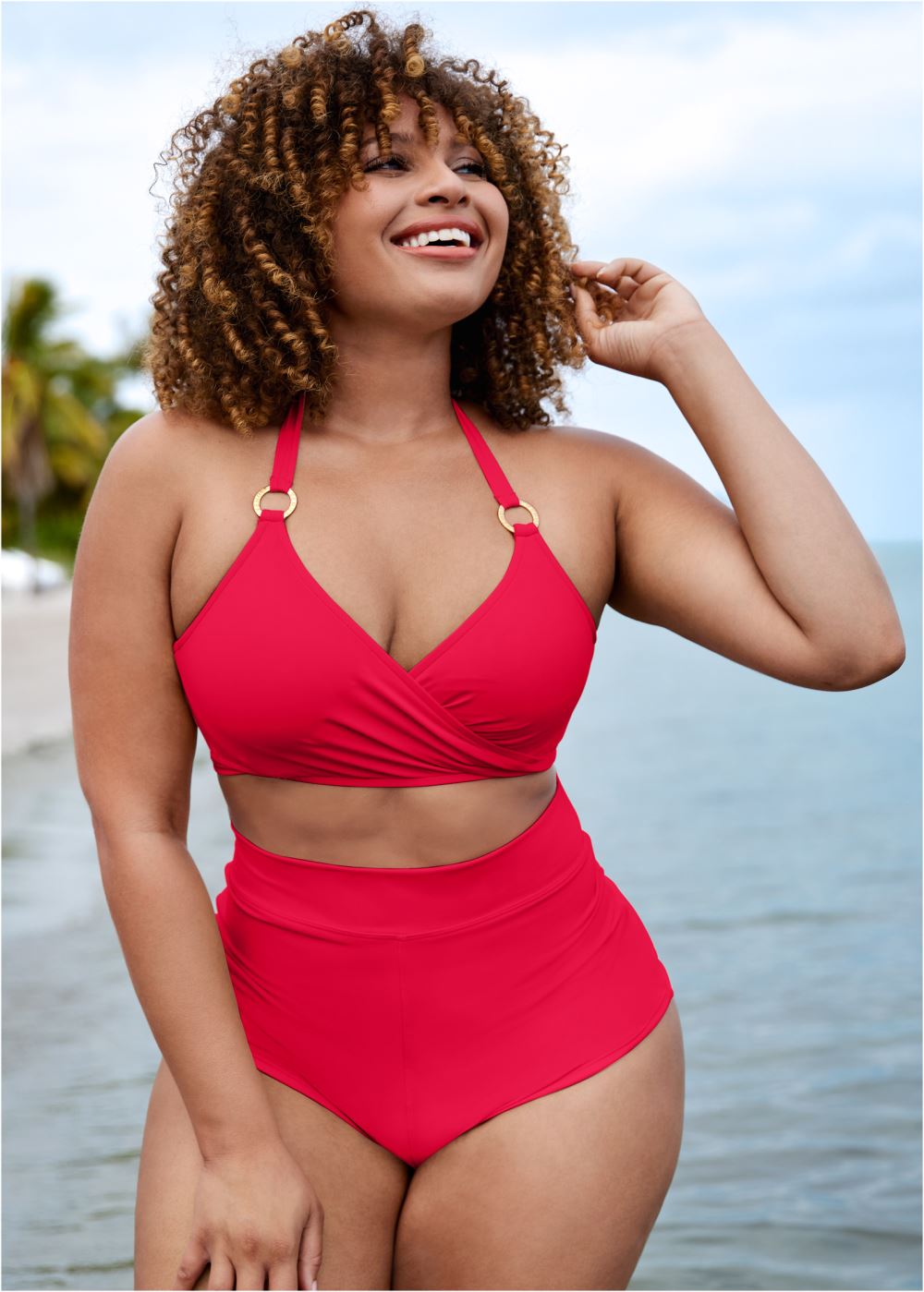 Venus Plus Size Underwire Wrap Top Bikini - Red Hot