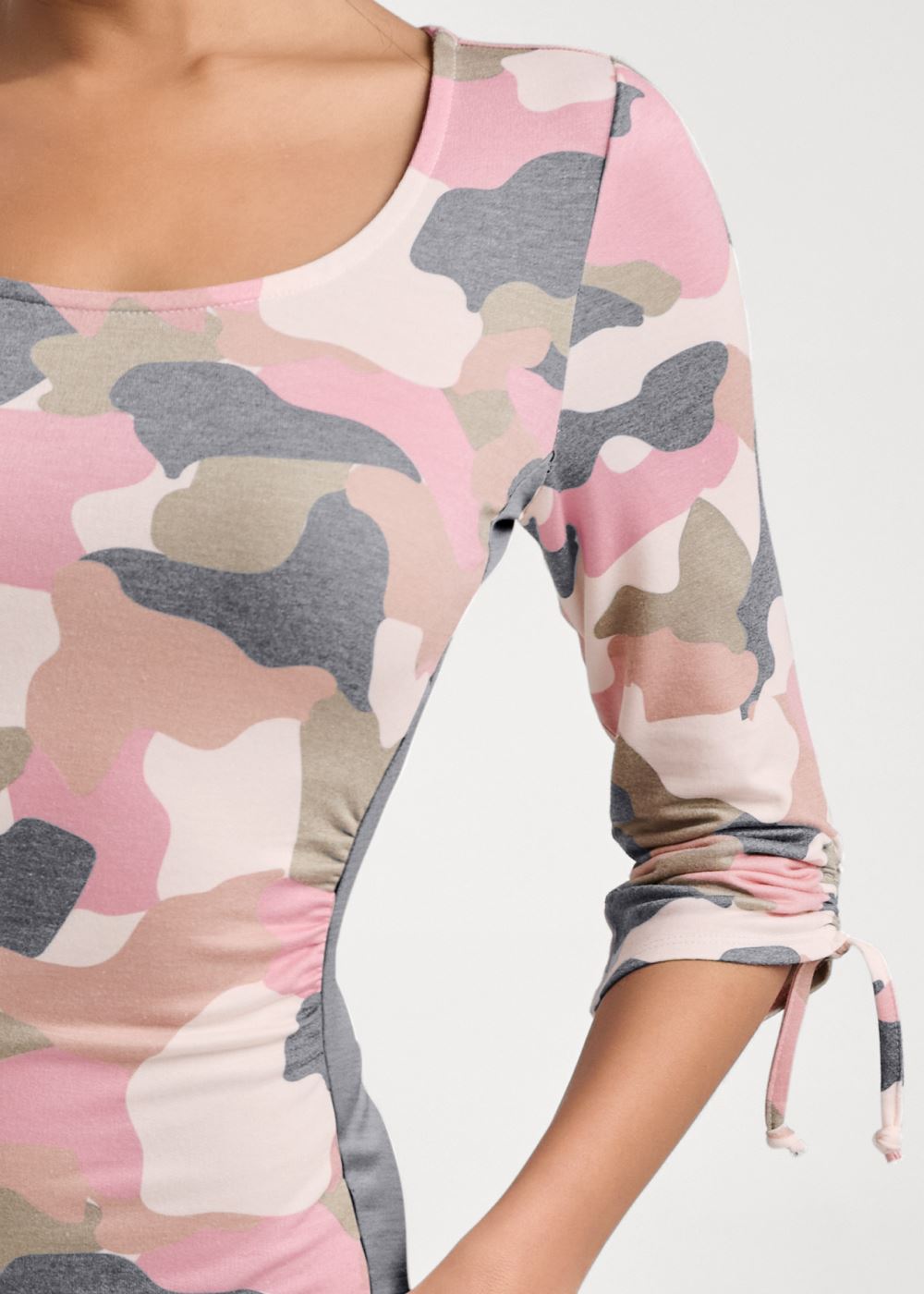 Venus Plus Size Camo Color Block Dress in Brown Multi