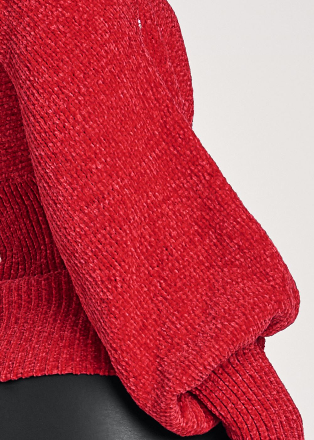 Venus Plus Size Crisscross Front Cold Shoulder Sweater in Red