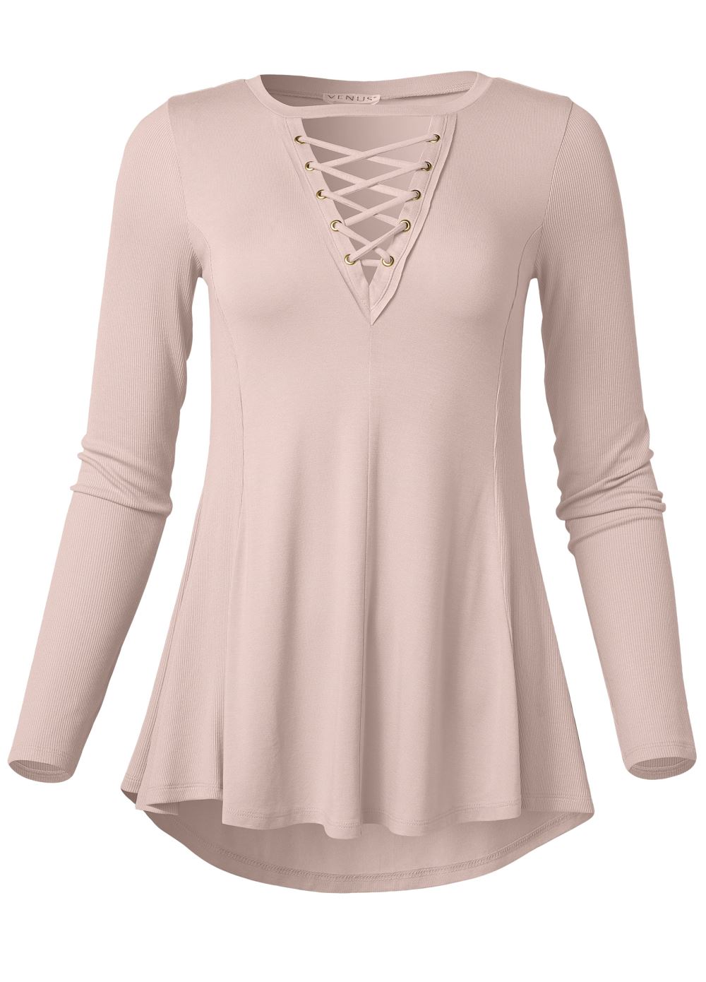 Venus Plus Size Strappy Neckline Casual Top