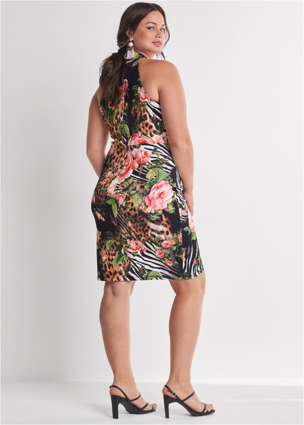 Venus Plus Size Printed Bodycon Dress