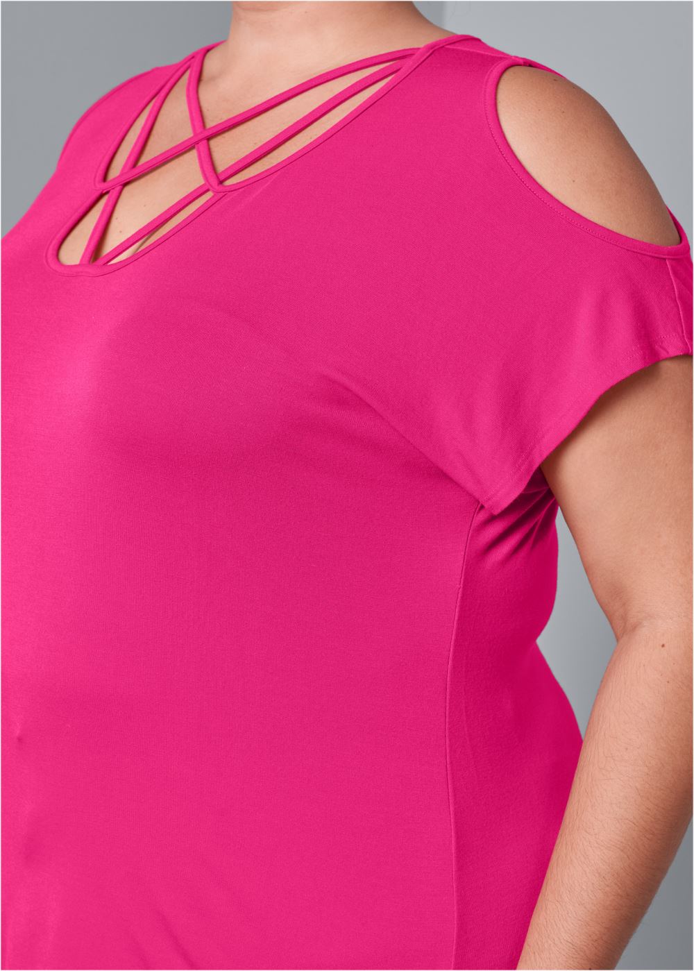 Venus Pink Strappy cold-shoulder top