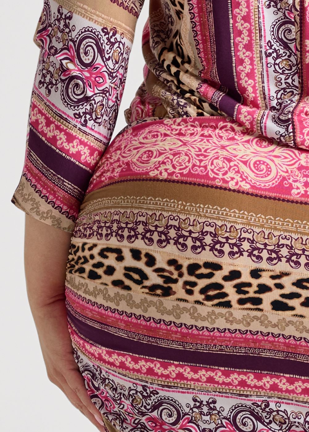 Venus Pink Multi Ruched Detail Dress