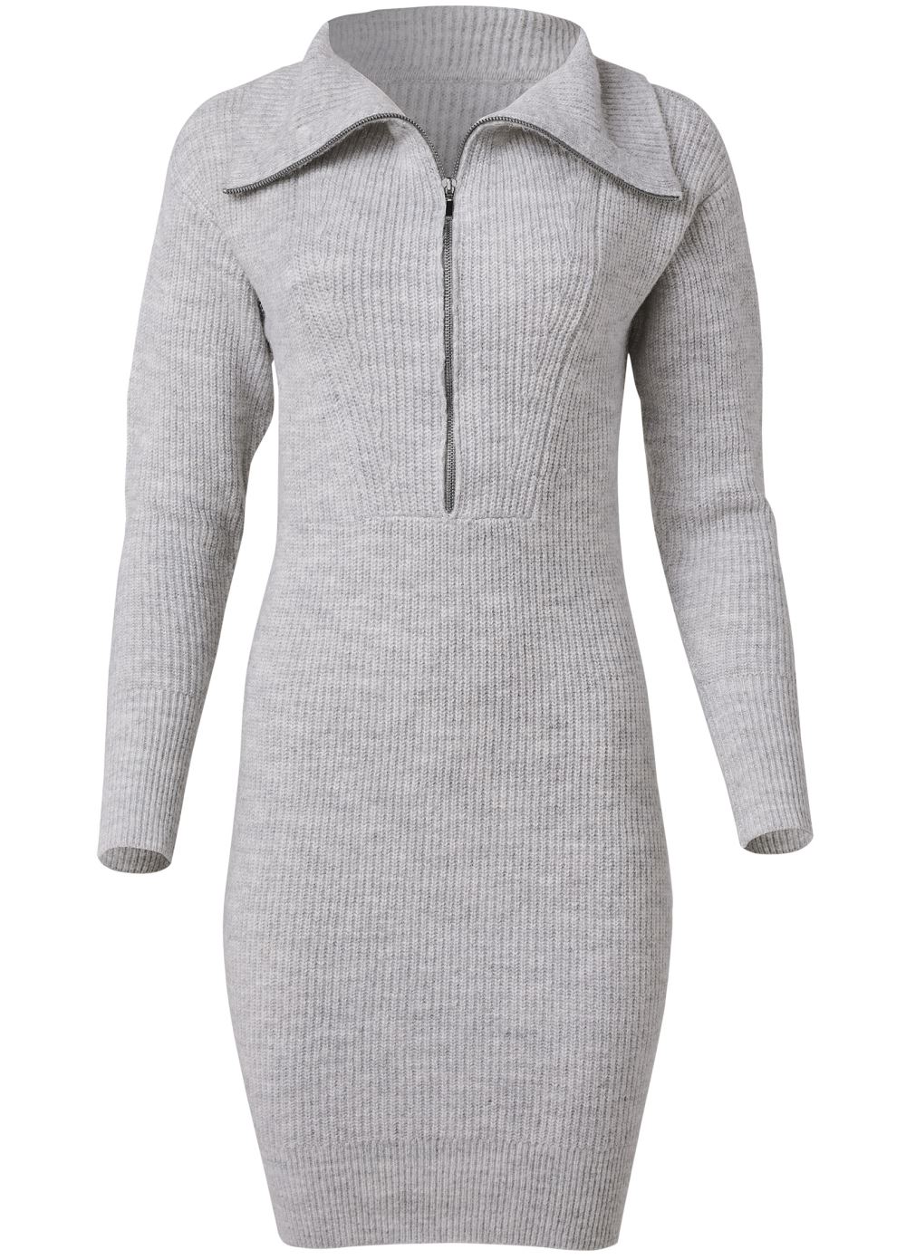 Venus Plus Size Zip Front Sweater Dress