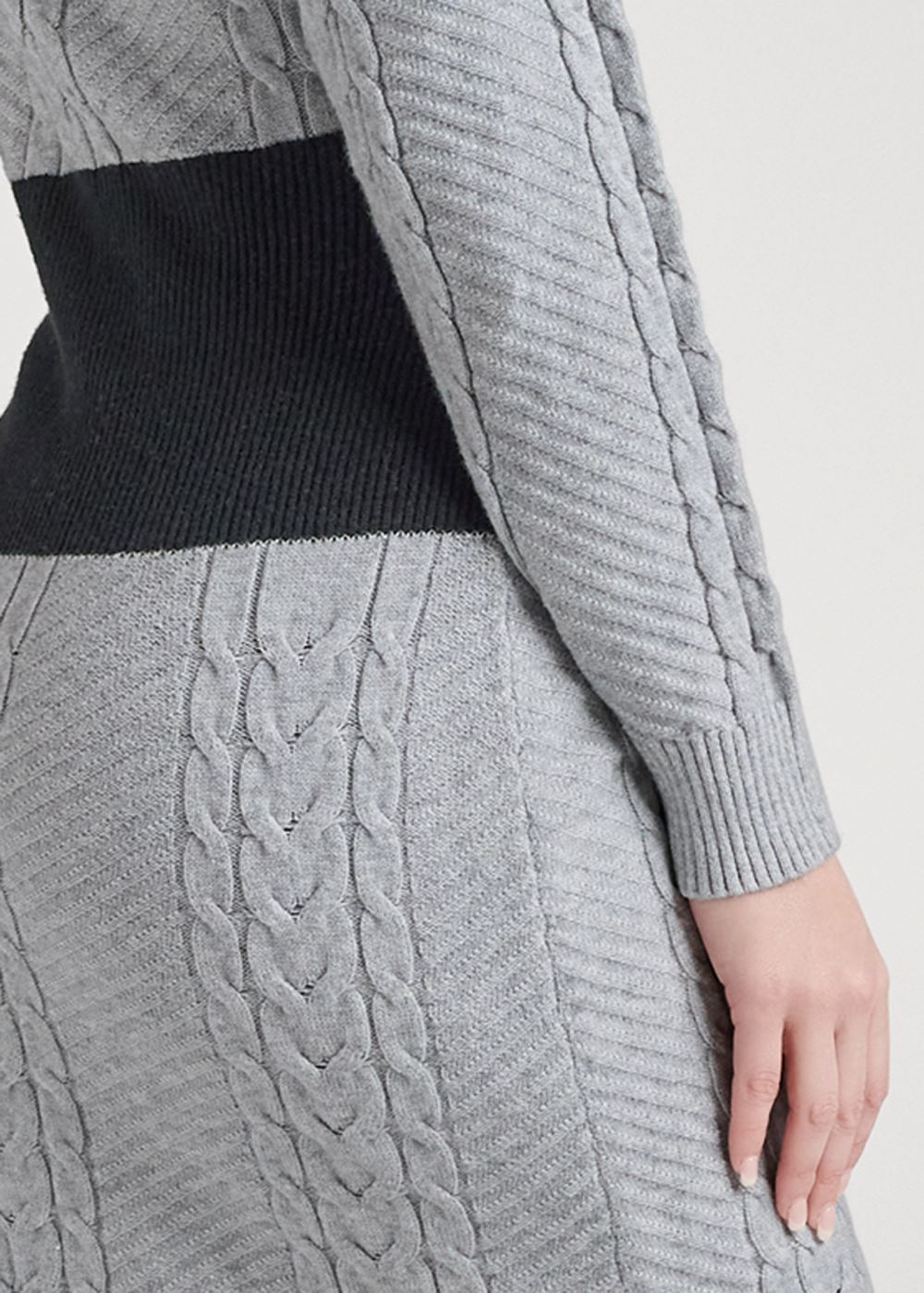 Venus Plus Size Colorblock Cardigan in Grey Multi