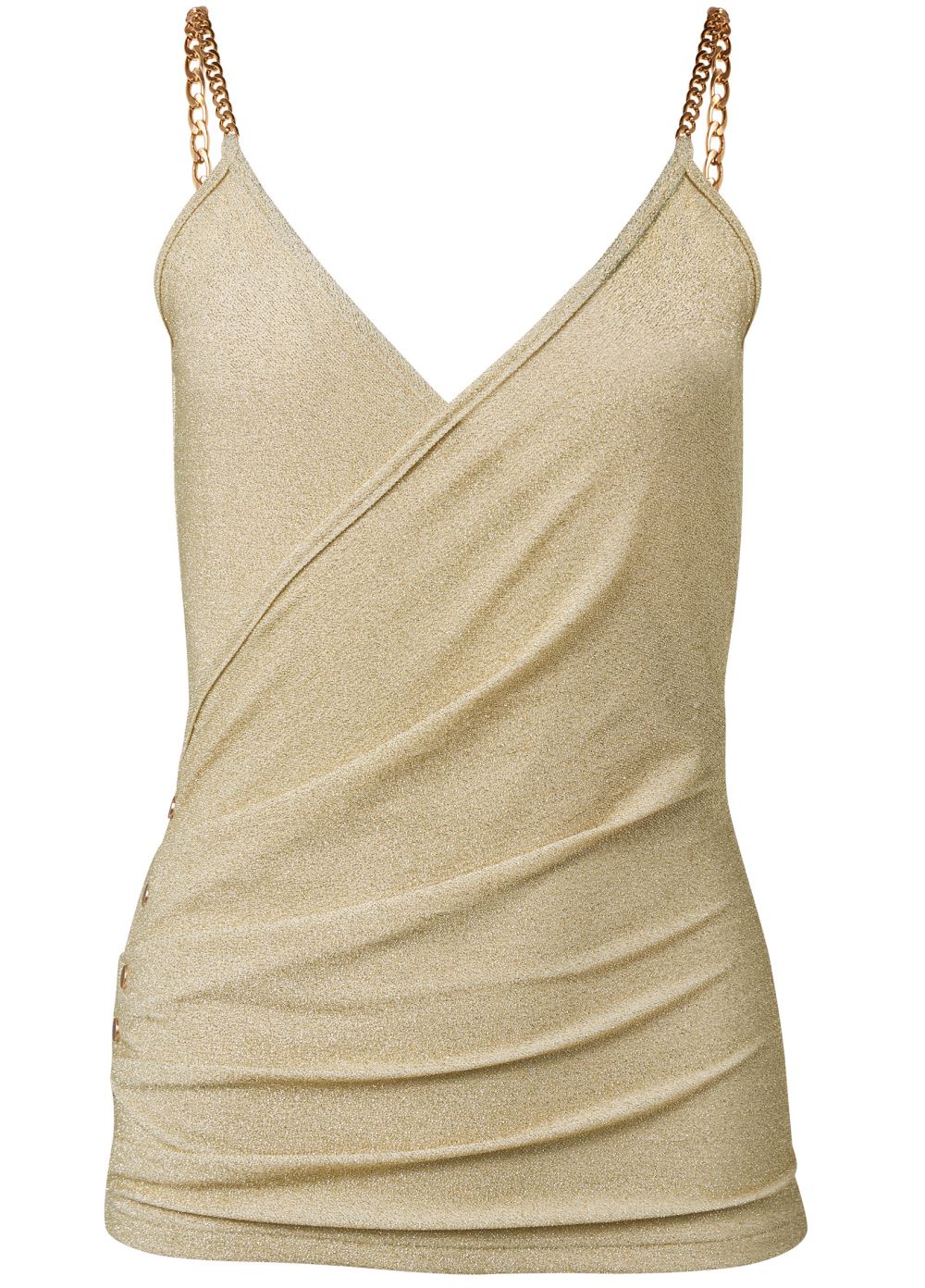 Venus Plus Size Glitter Chain Strap Top