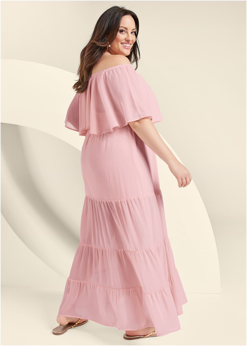 Venus Plus Size Tiered Maxi Dress