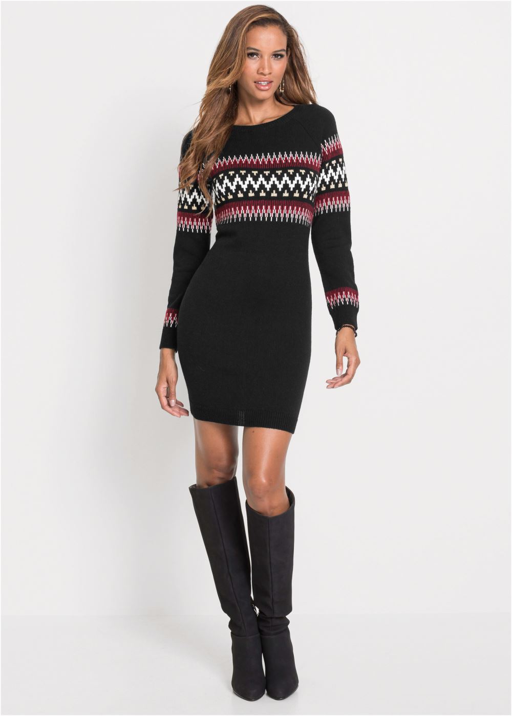 Venus Plus Size Printed Sweater Dress
