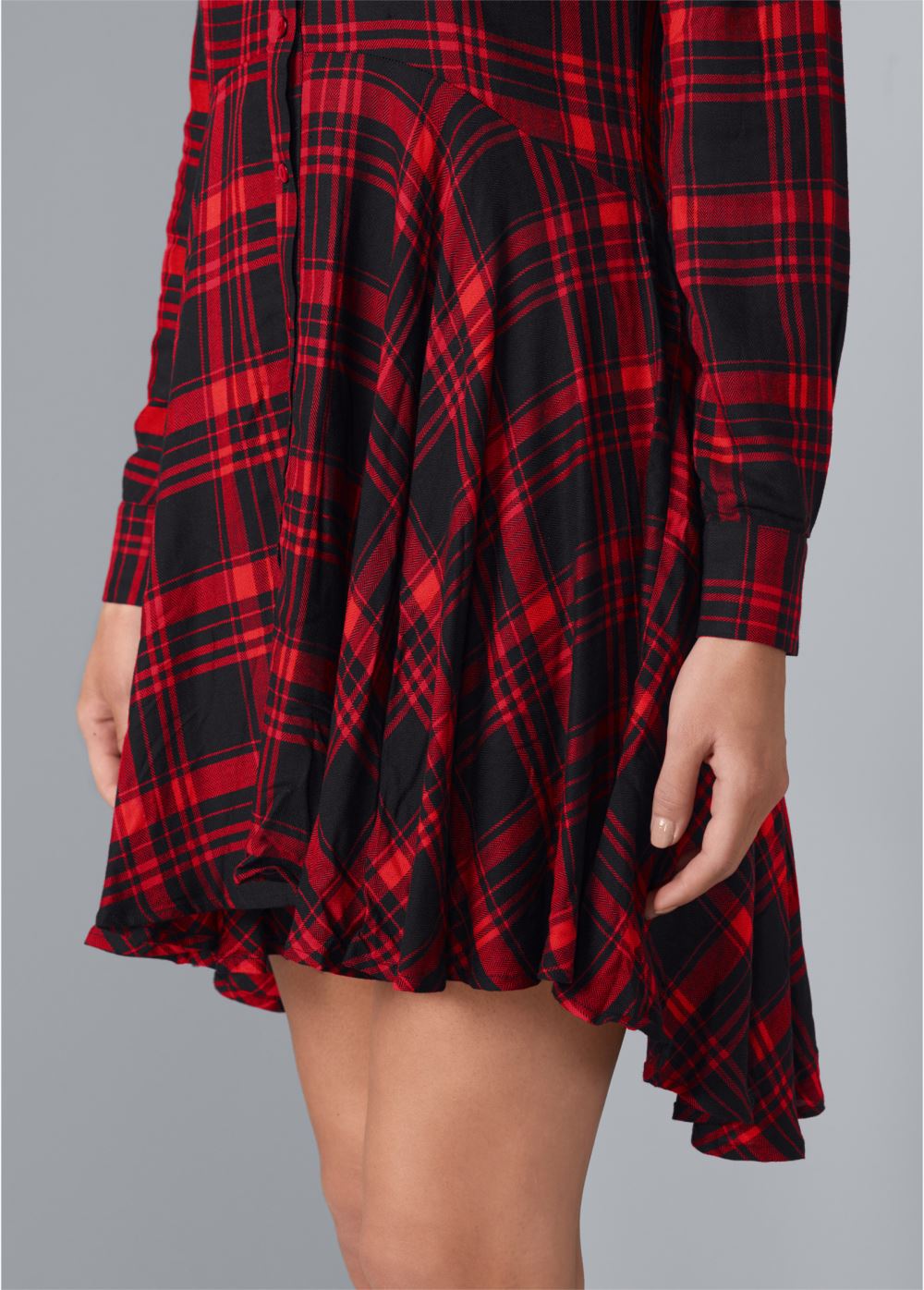 Venus Plus Size Plaid High Low Dress