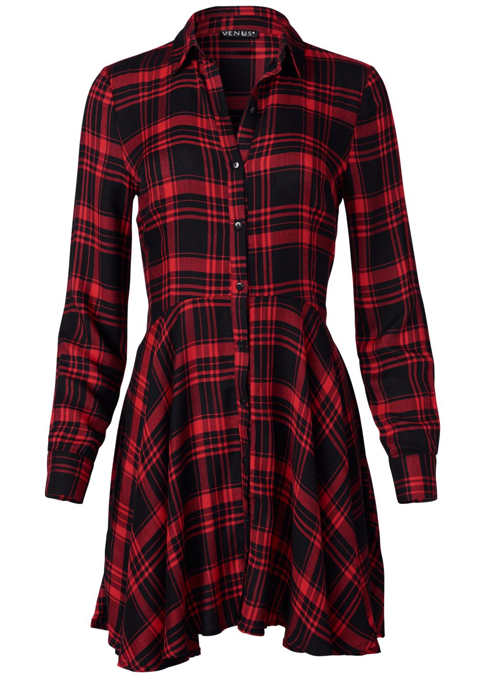 Venus Plus Size Plaid High Low Dress