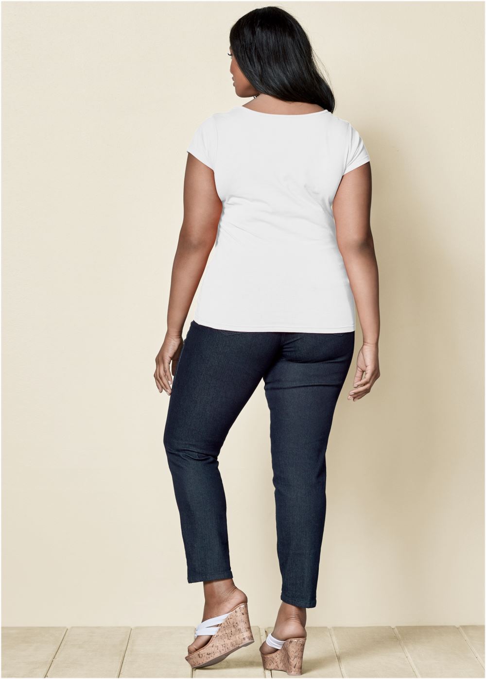 Venus White Square Neck Top