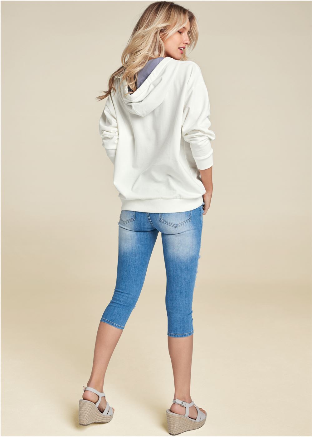 Venus Plus Size Striped Detail Sweatshirt