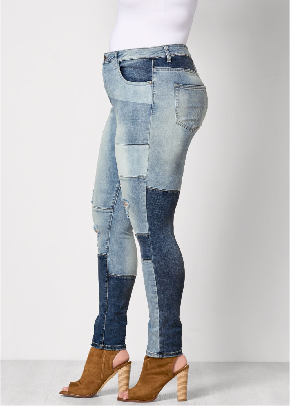 Venus Medium Wash DISTRESSED PATCHWORK JEANS