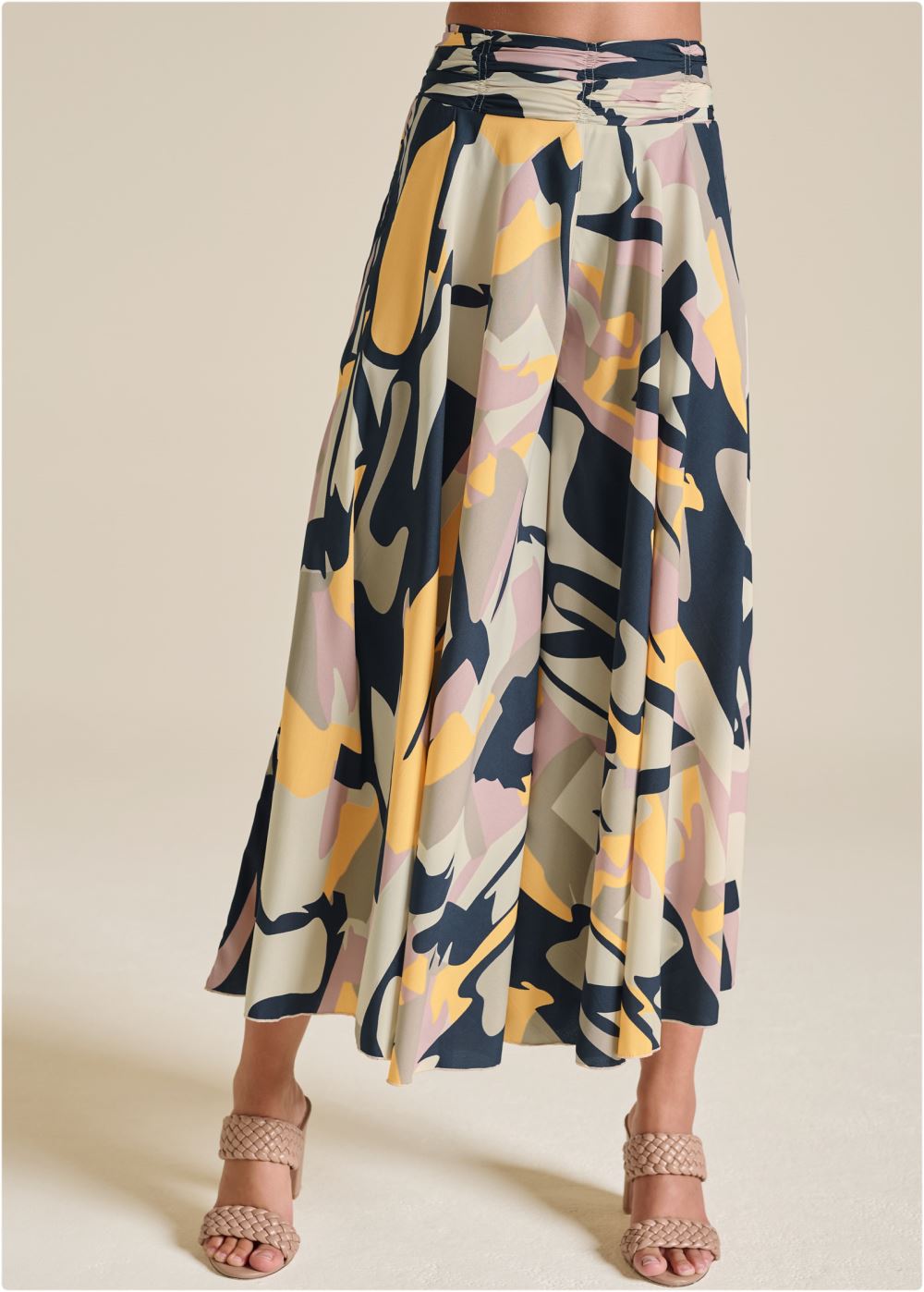 Venus Navy Multi PRINTED FLOWY PANTS