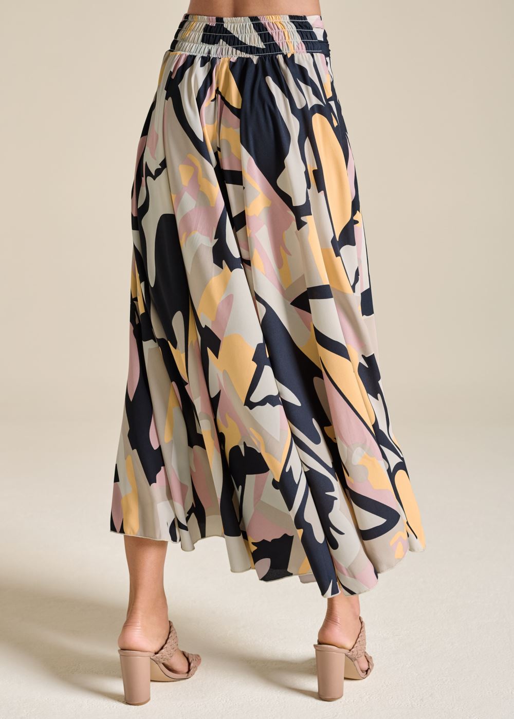 Venus Navy Multi PRINTED FLOWY PANTS