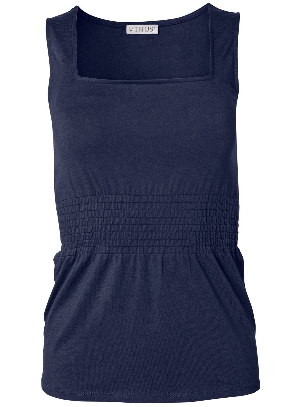 Venus Plus Size Smocked Square Neck Top