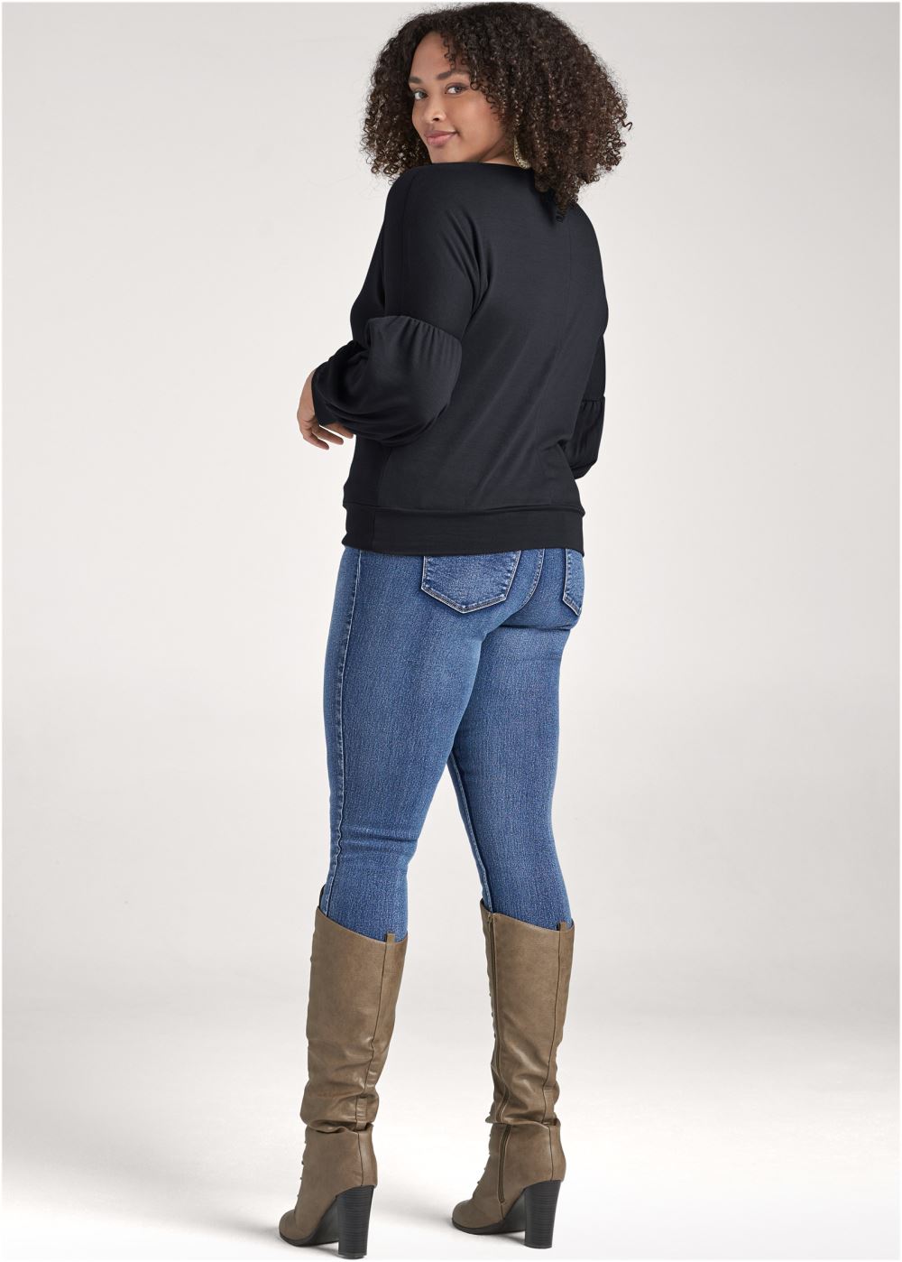 Venus Plus Size Strappy Detail Sweatshirt