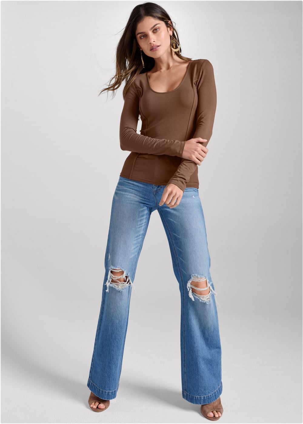 Venus Plus Size Casual Long Sleeve Top