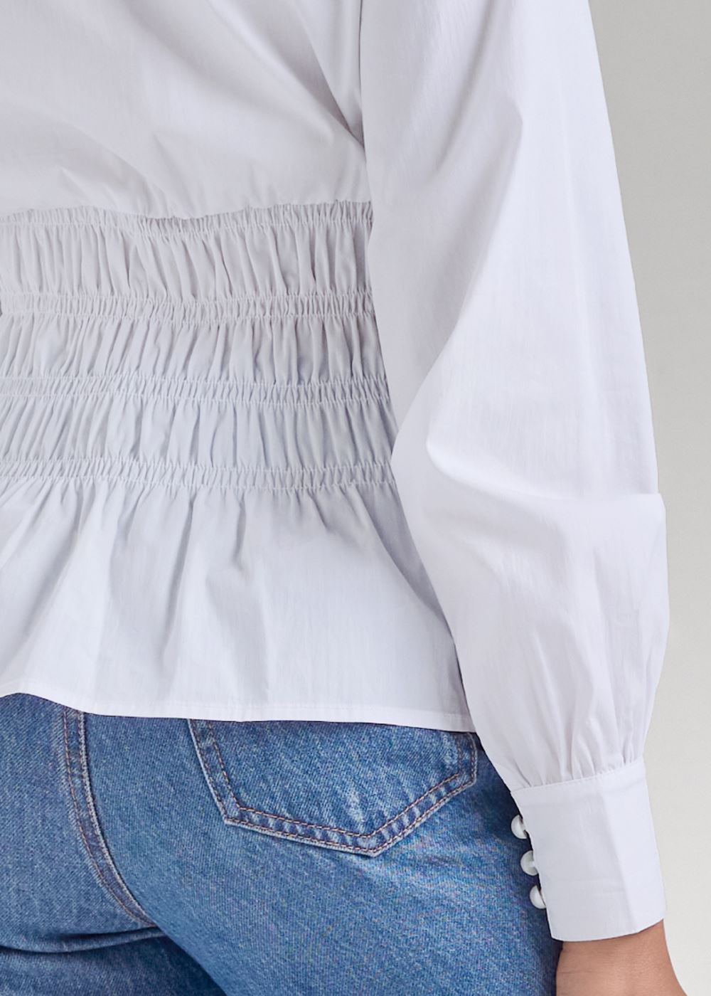 Venus Plus Size Smocked Waist Peplum Blouse