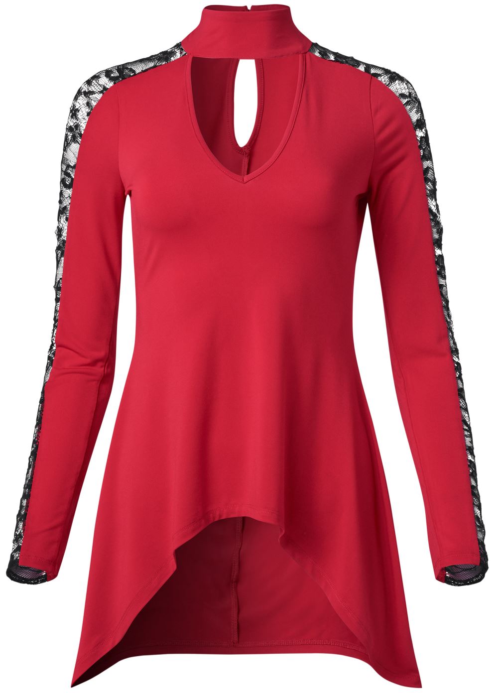 Venus Plus Size Lace Sharkbite Hem Top
