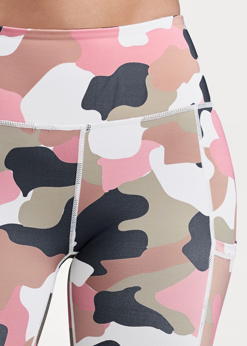 Venus Brown Multi Pocket Capri Active Leggings