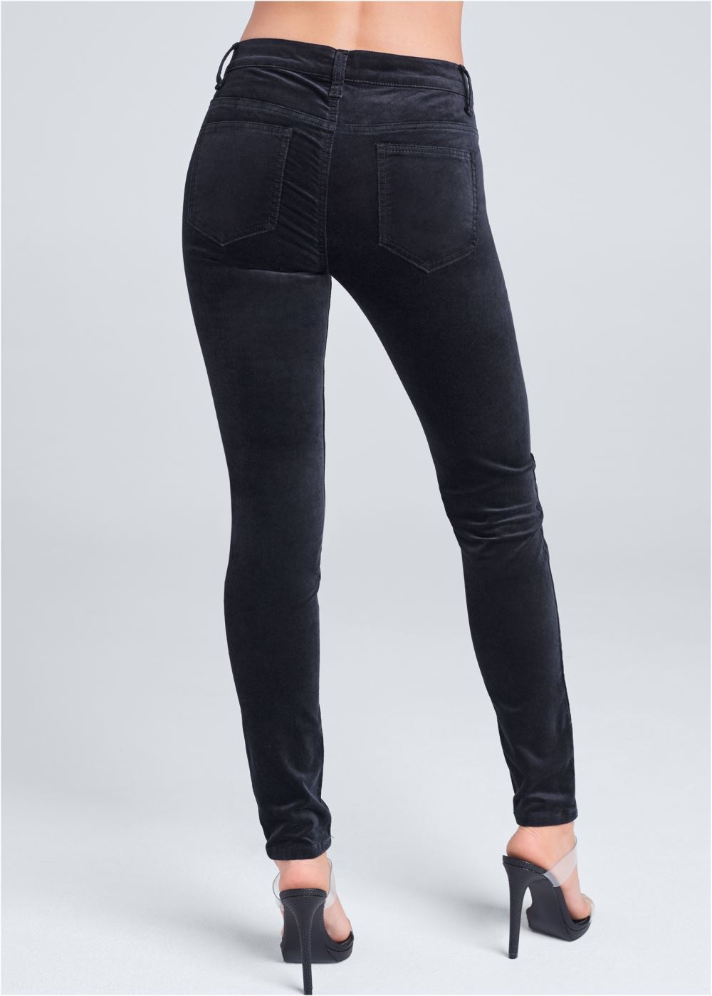 Venus Plus Size Velvet Pants in Black