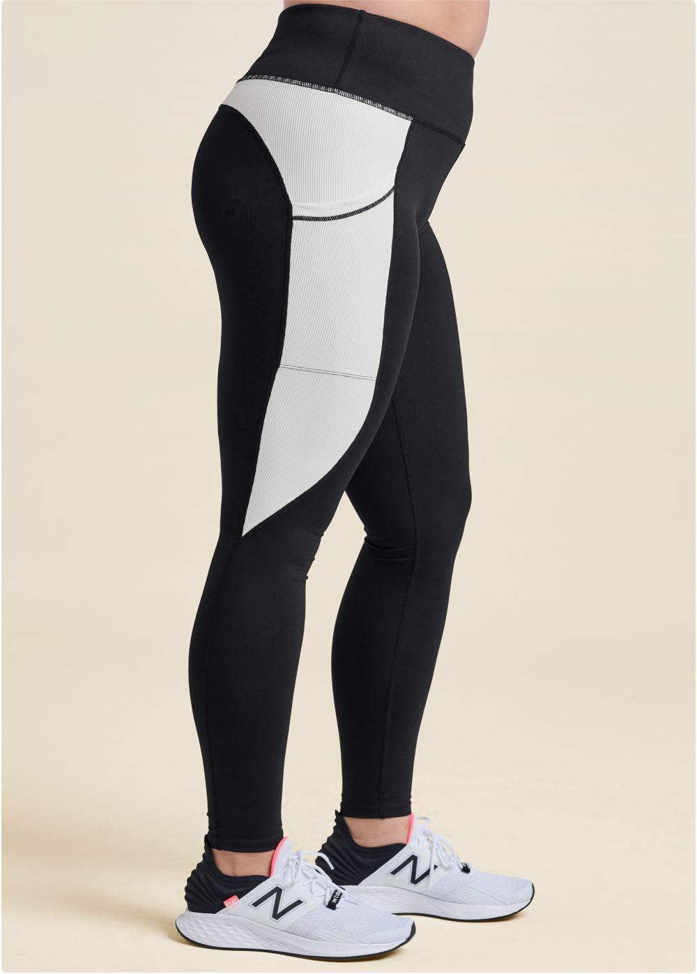 Venus Black & White COLOR BLOCK ACTIVE LEGGINGS