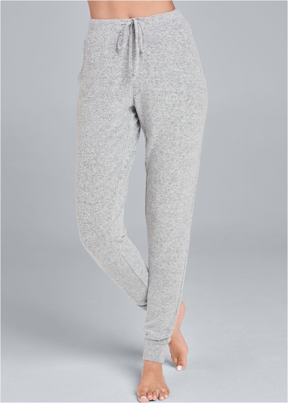 Venus Heather Grey Cozy Lounge Hacci Joggers