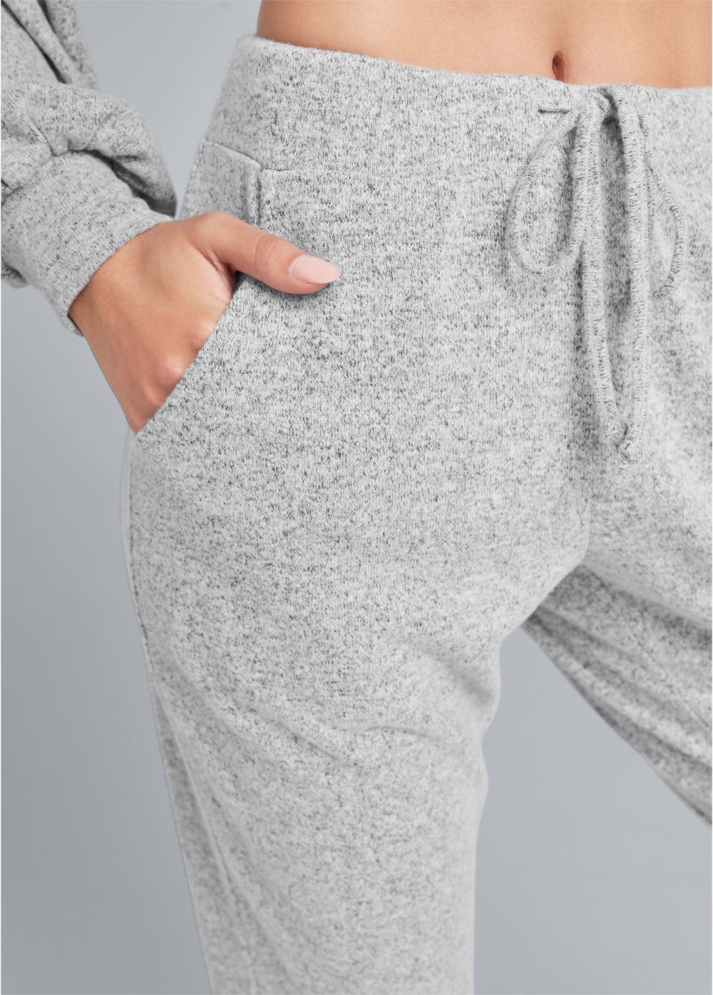 Venus Heather Grey Cozy Lounge Hacci Joggers