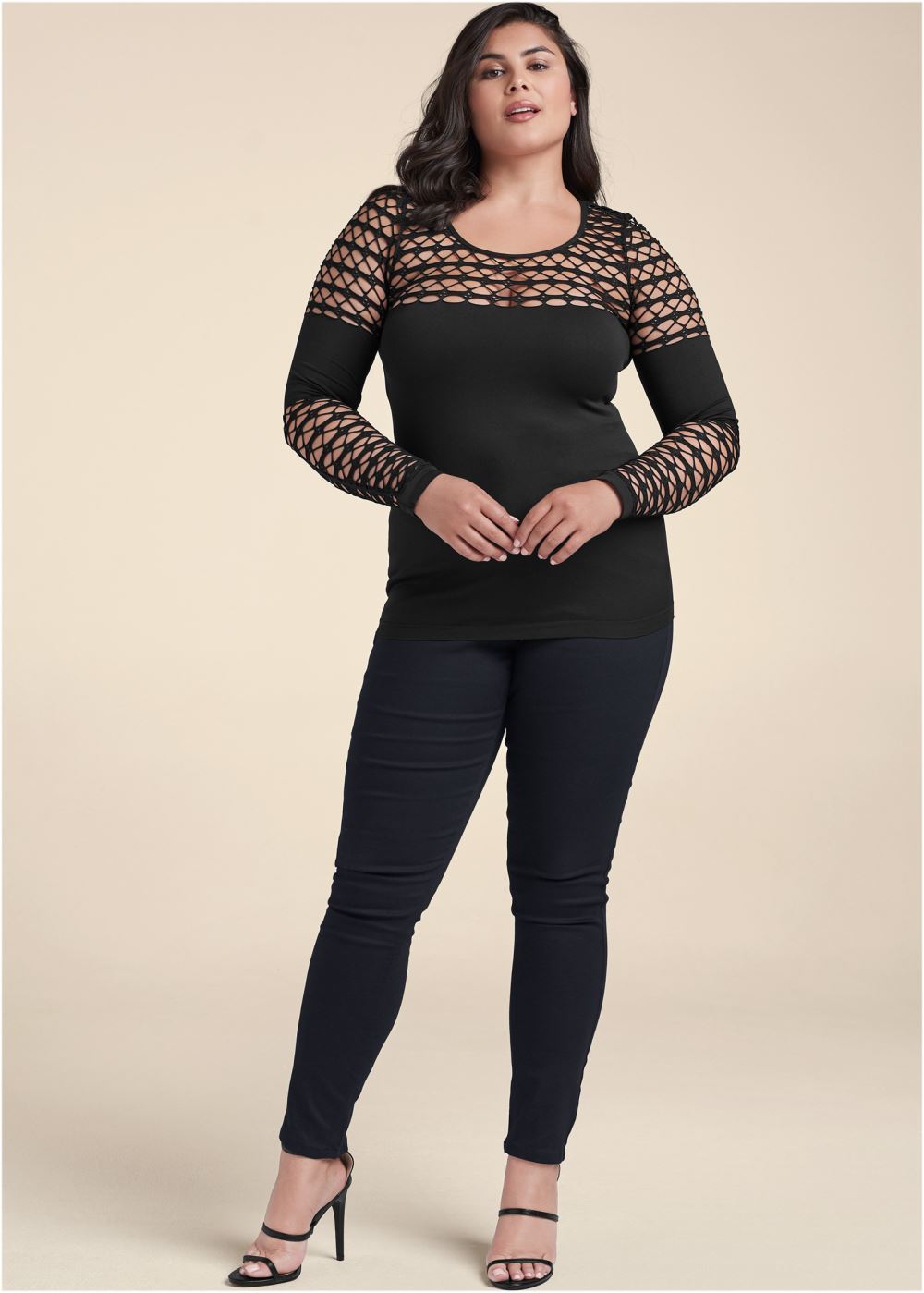 Venus Plus Size Seamless Fitted Cutout Top