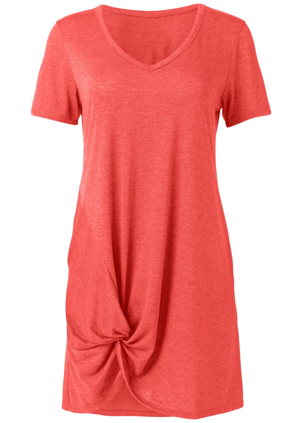 Venus Orange Knotted Casual Dress