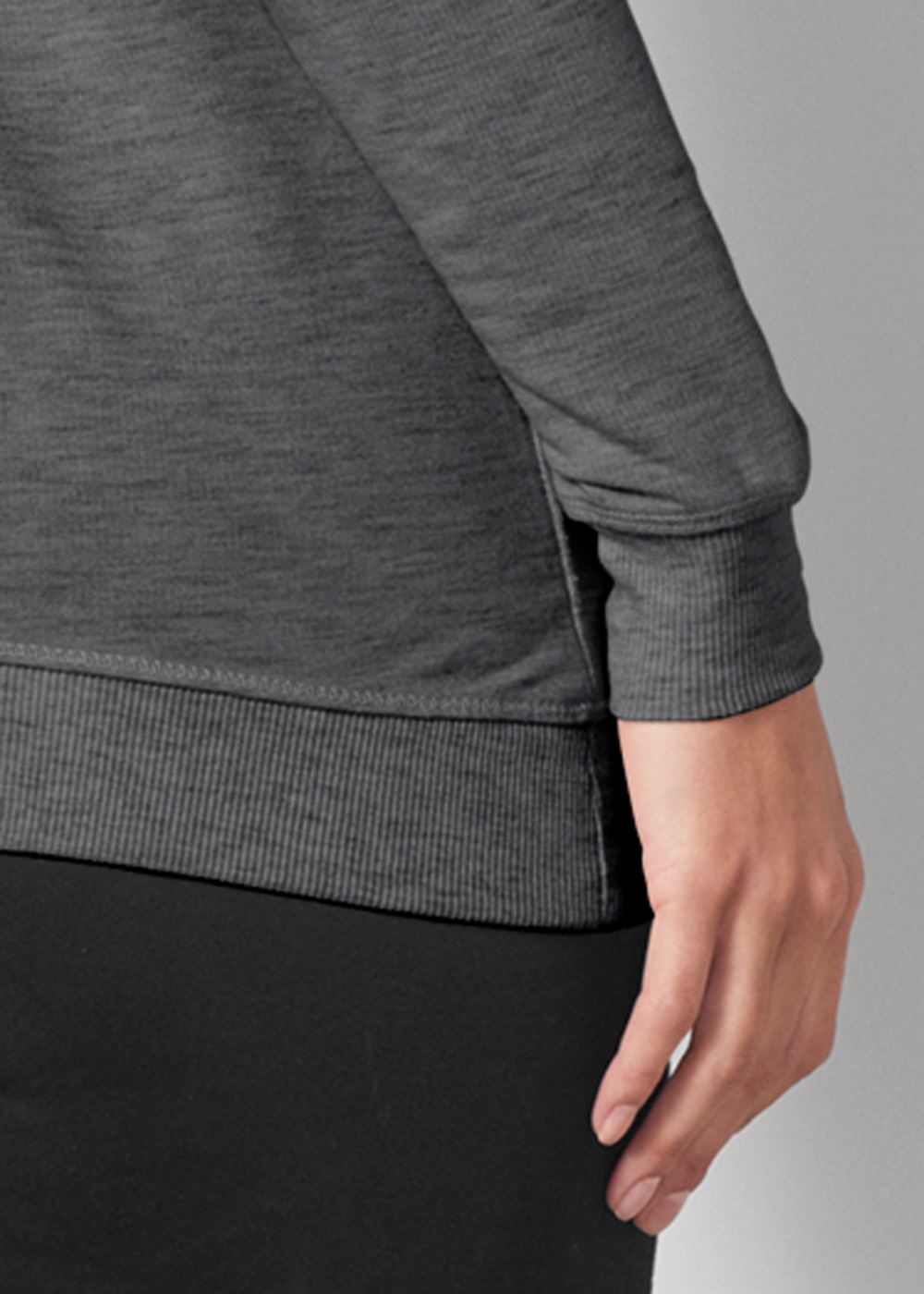 Venus Plus Size Stud Embellished Sweatshirt in Dark Heather Grey