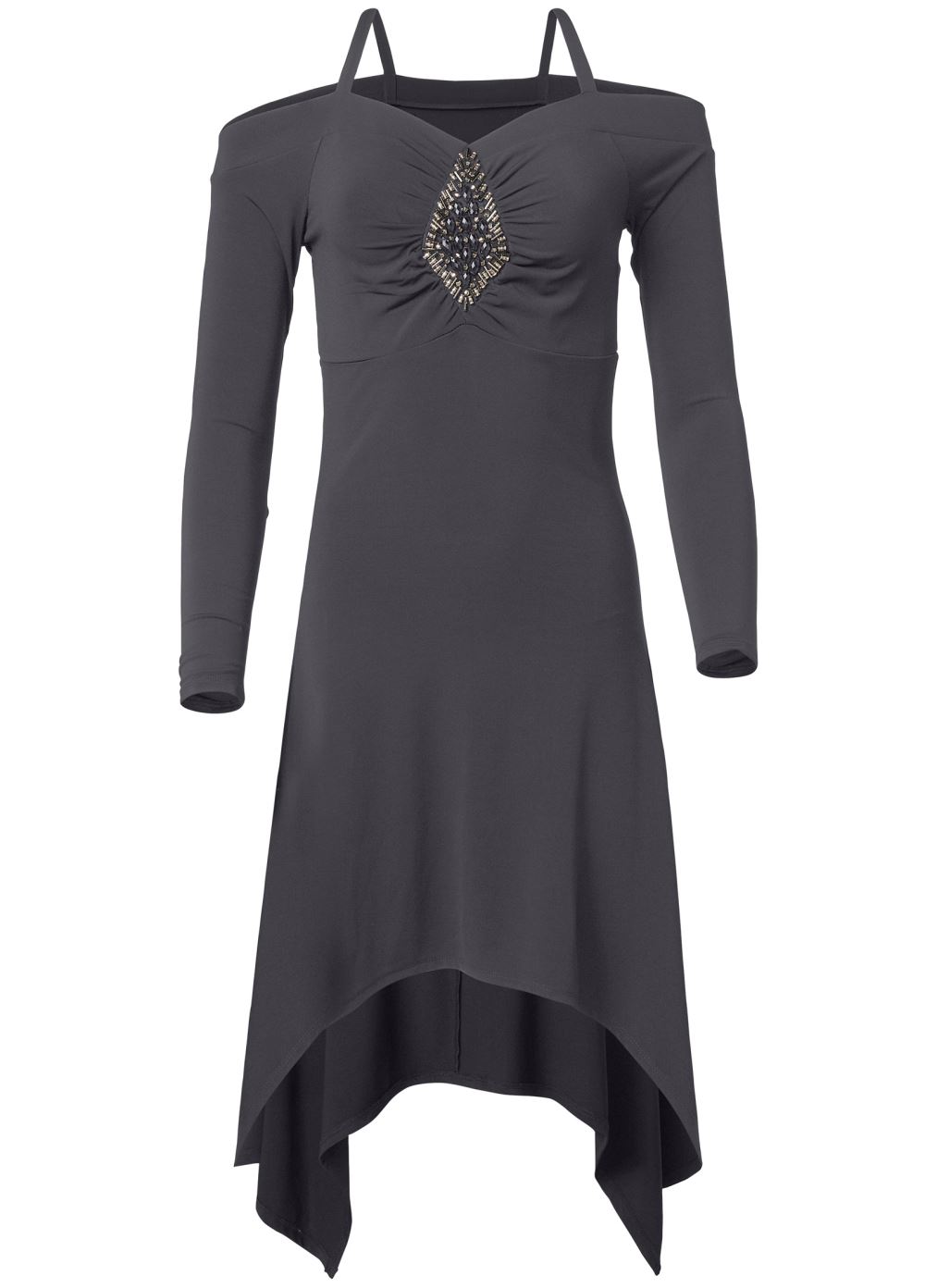 Venus Plus Size Cold Shoulder Embellished Dress