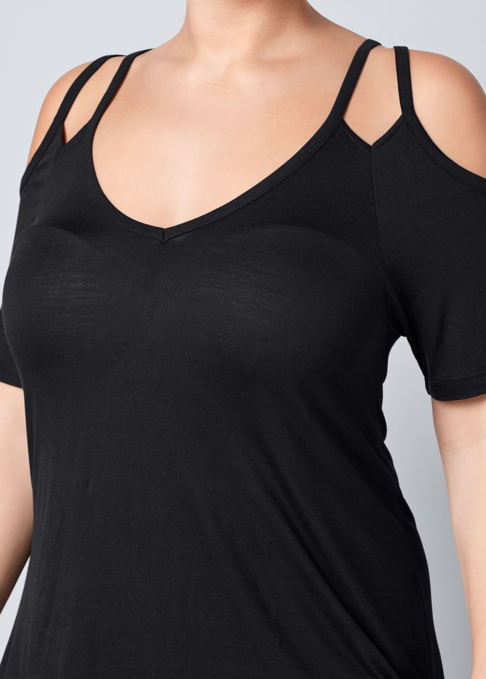 Venus Black Cold-shoulder dress