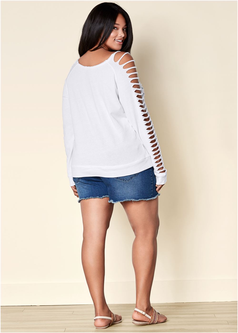 Venus Plus Size Slash Detail Sweatshirt