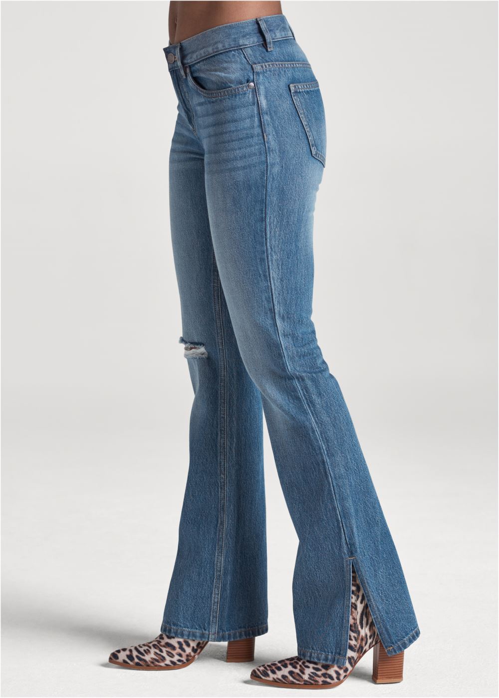 Venus Medium Wash New Vintage Split Hem Jeans