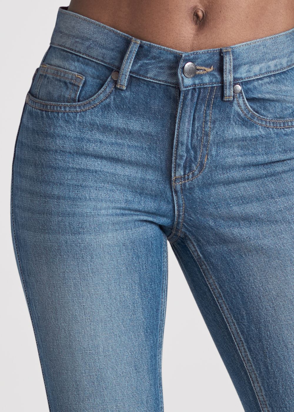 Venus Medium Wash New Vintage Split Hem Jeans