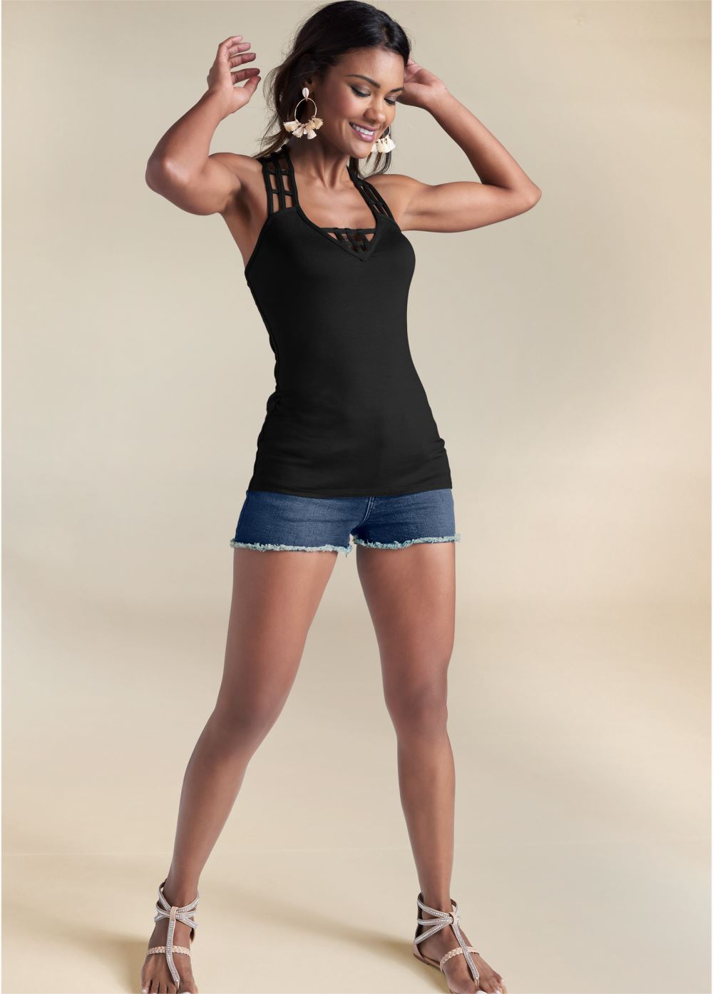 Venus Plus Size Strappy Detail Tank