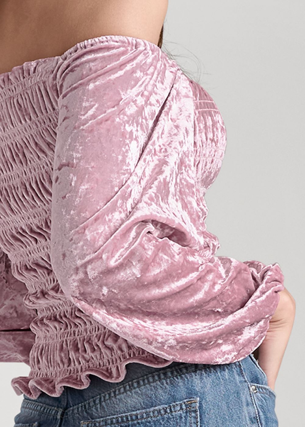Venus Plus Size Off The Shoulder Velvet Top