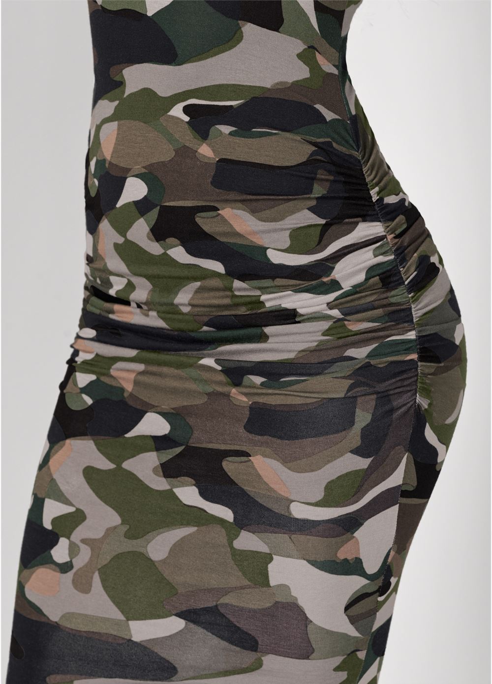 Venus Plus Size Sleeveless Ruched Bodycon Midi Dress