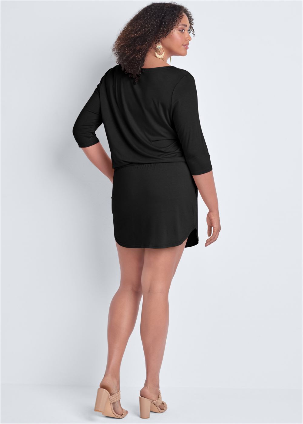Venus Plus Size Zip Detail Casual Dress