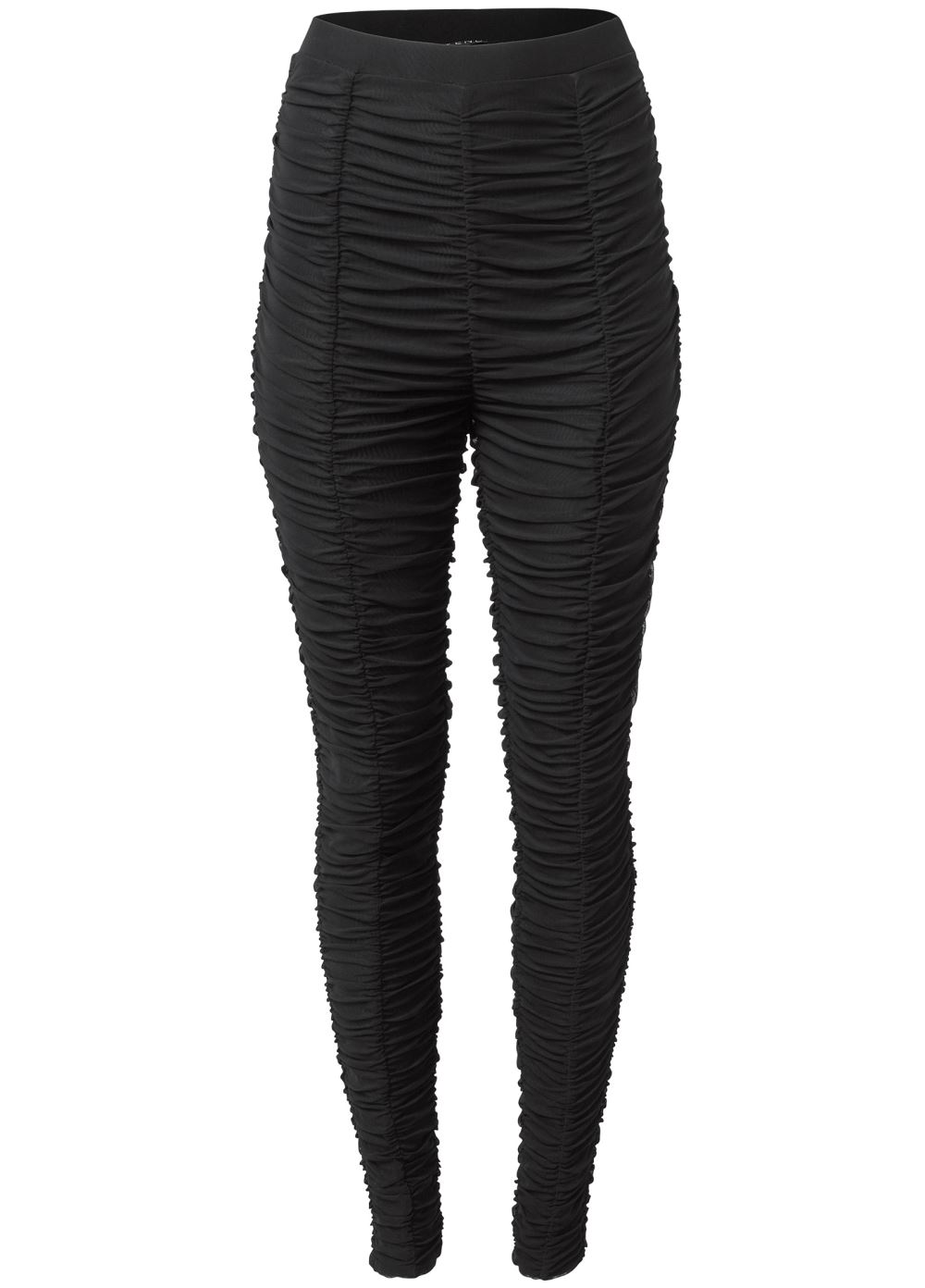 Venus Plus Size High-Waist Ruched Leggings in Black