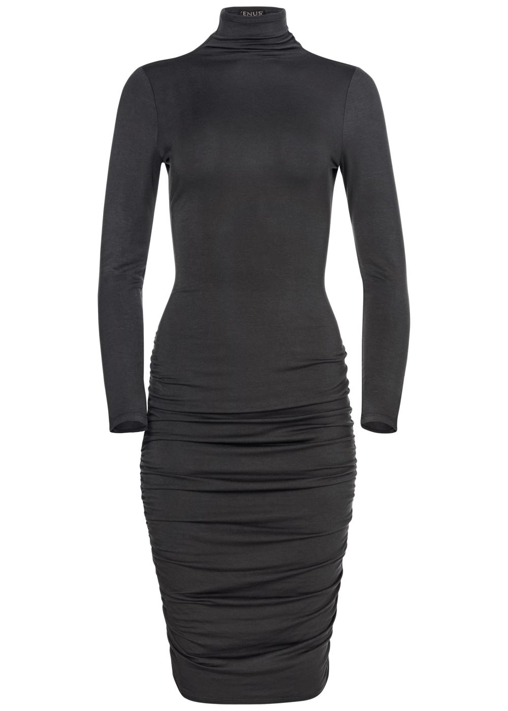 Venus Plus Size Long Sleeve Ruched Dress