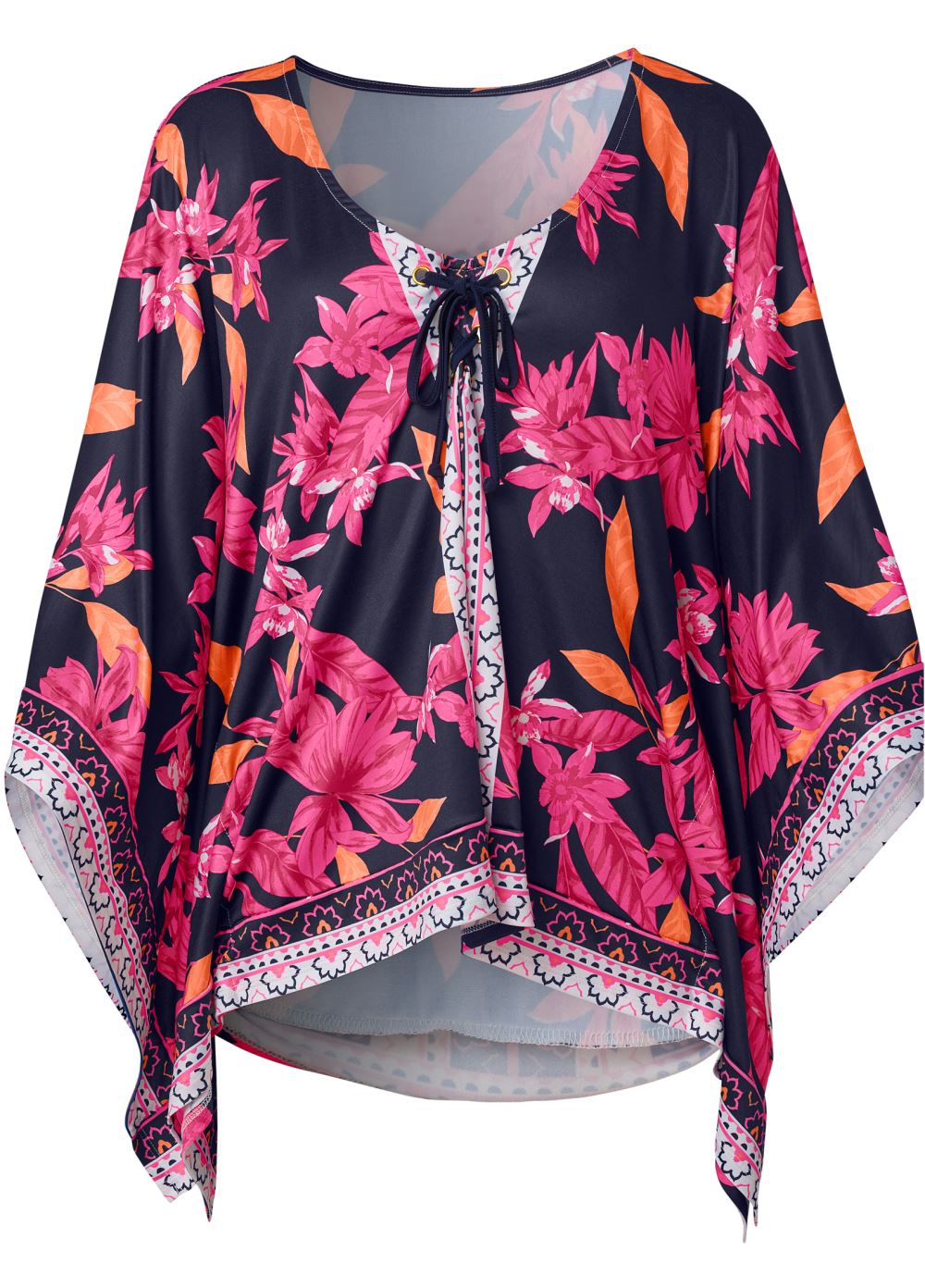 Venus Plus Size Midnight Floral Border Top
