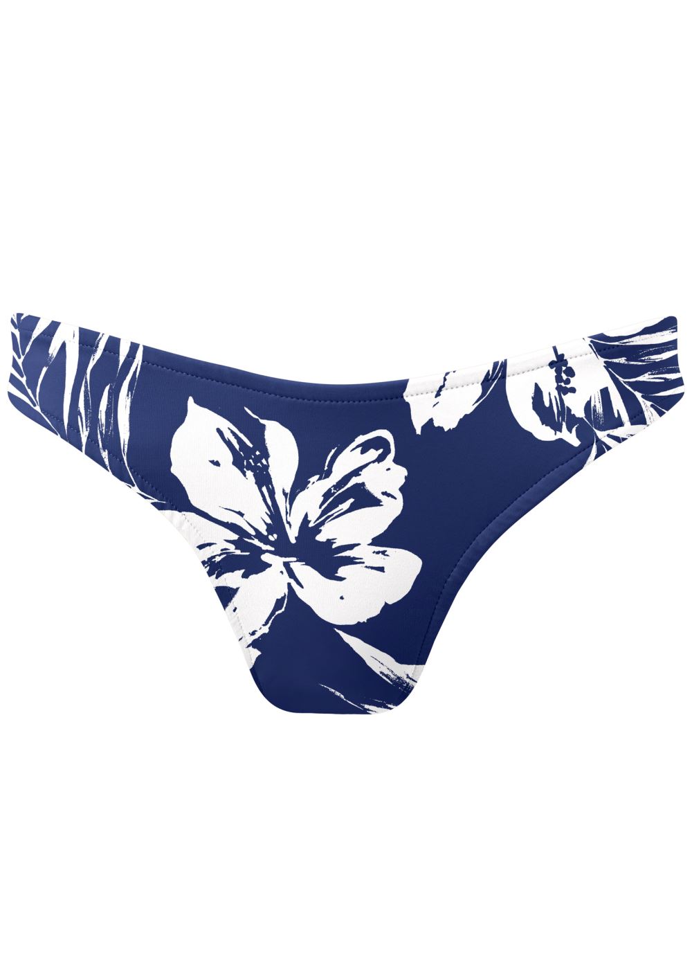 Venus Classic Scoop Front Bottom Bikini - Navy Blue Hibiscus