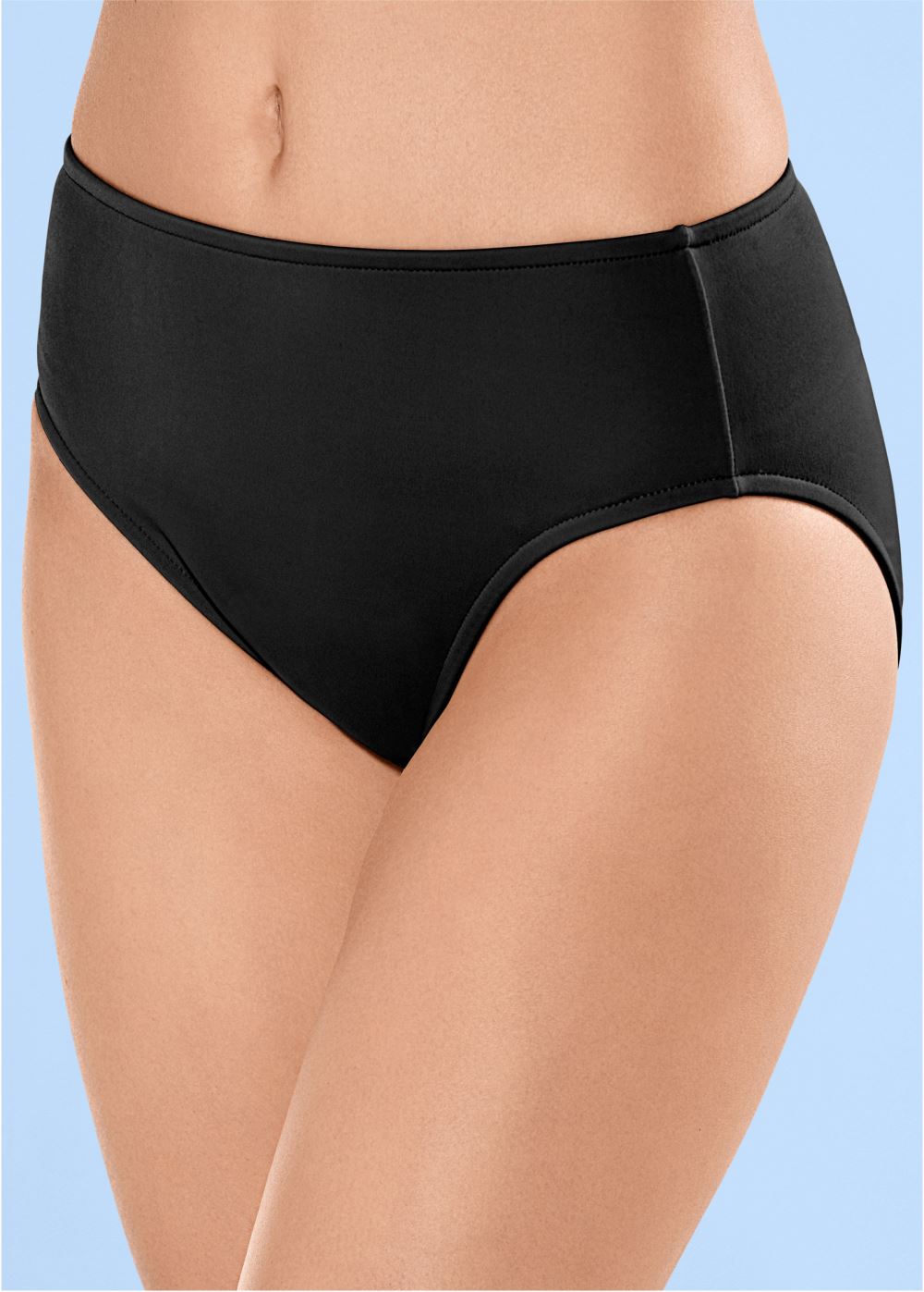 Venus Full Coverage Mid-Rise Hipster Bikini Bottom Bikini - Black Beauty